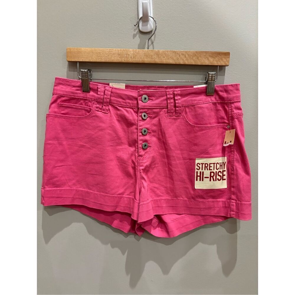 L.E.I. 13 NWT tautum high rise stretchy button fly beetroot purple shorts